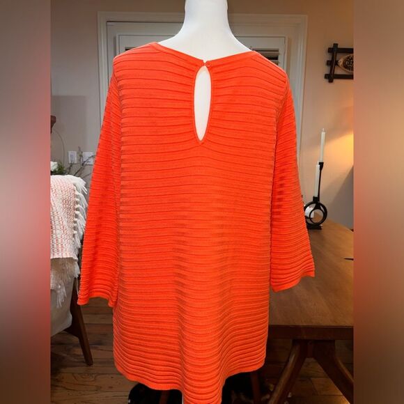 Lane Bryant Orange A Line Keyhole Ribbed Pullover Sweater Scoop Neck Plus 14/16 - Picture 4 of 6